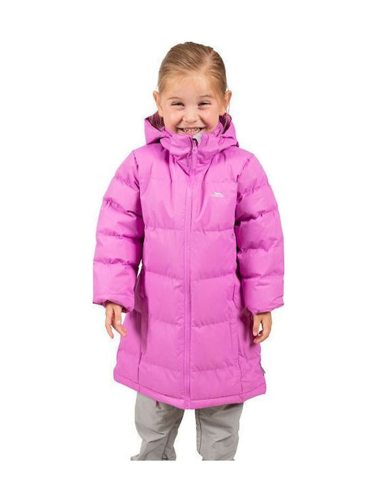 Kids' Quilted Jacket Long with Hood Fuchsia