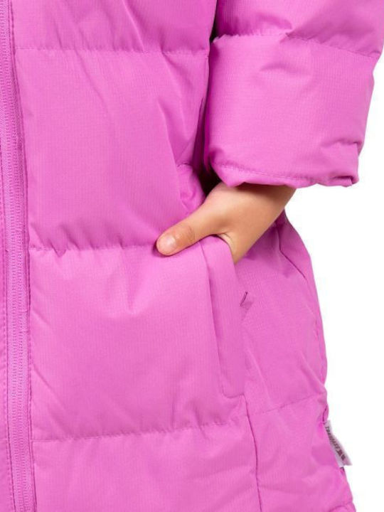 Kids' Quilted Jacket Long with Hood Fuchsia