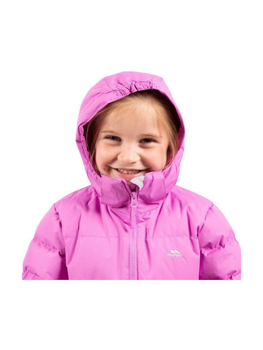 Kids' Quilted Jacket Long with Hood Fuchsia