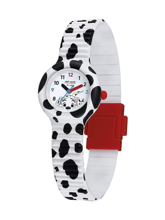 HipHop Kids Analog Watch with Rubber/Plastic Strap White