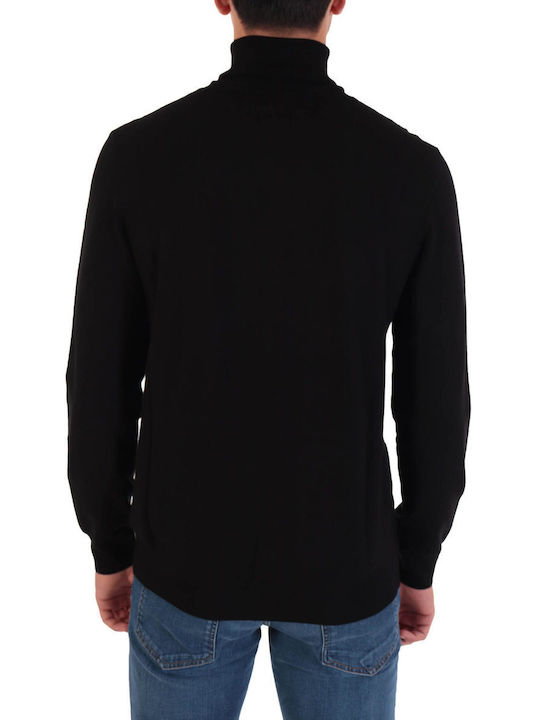 Trussardi Men's Long Sleeve Sweater Turtleneck Black