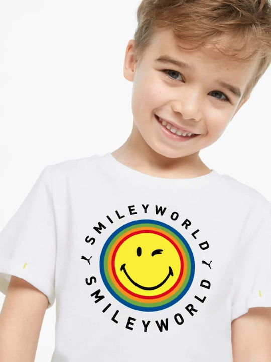 Kinder-T-Shirt Weiß Smiley World