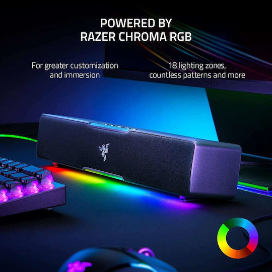 Razer Leviathan V2 X Компютърни тонколони 2.0 с RGB осветление и Bluetooth в Черен цвят