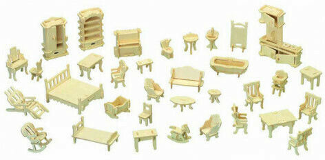 Anelixi Wooden Construction Toy Furniture Set Kid 8++ years