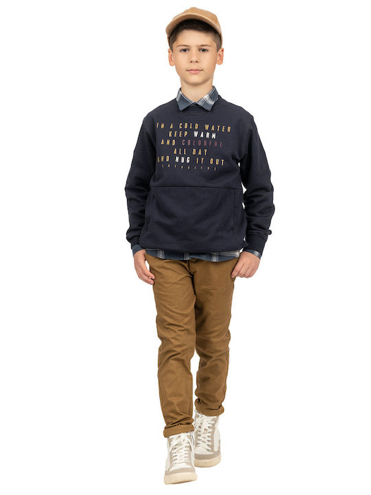 Kids' Chino Fabric Pants Tabac Brown