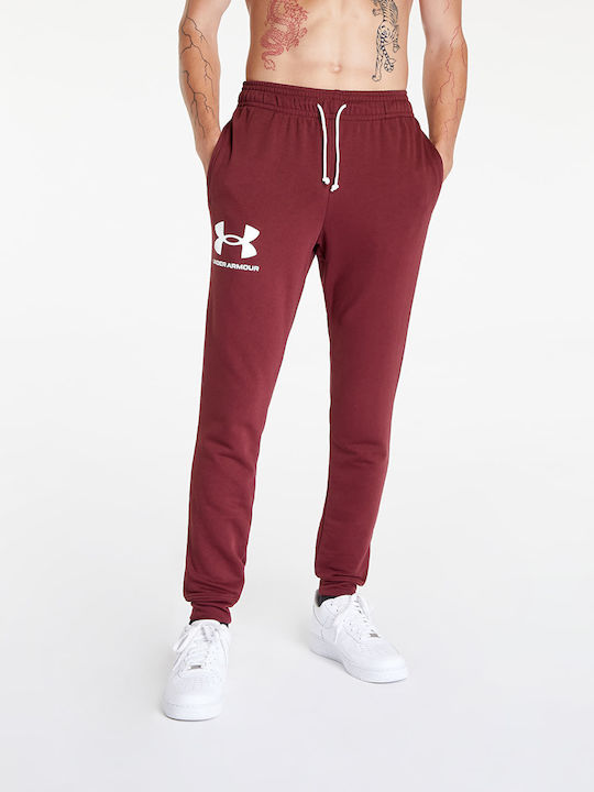 Rival Terry Sweatpants with Elastic Burgundy