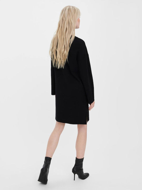 Vero Moda Mini All Day Φόρεμα Πλεκτό Μαύρο