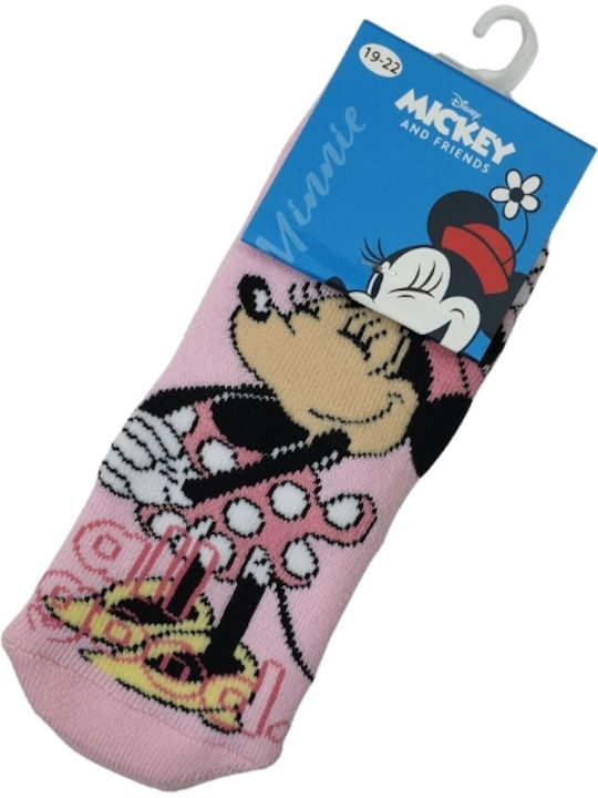 Disney Girls Knee-High Non-Slip Socks Pink