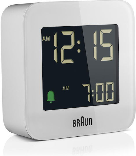 Braun BC08W Επιτραπέζιο Ψηφιακό Ρολόι με Ξυπνητήρι Λευκό BC08W