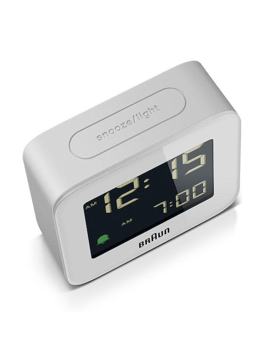 Braun BC08W Επιτραπέζιο Ψηφιακό Ρολόι με Ξυπνητήρι Λευκό BC08W