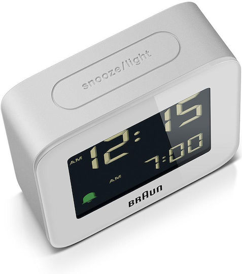 Braun BC 08 Tabletop Digital Clock With Alarm White BC08W