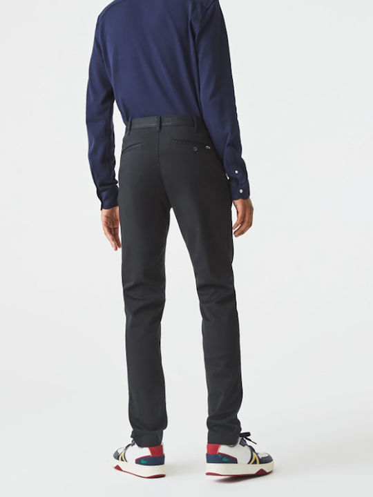 Herrenhosen Chinos Elastisch Schlank Passform Schwarz