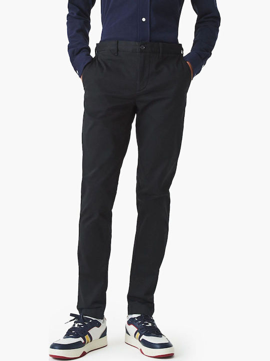 Herrenhosen Chinos Elastisch Schlank Passform Schwarz