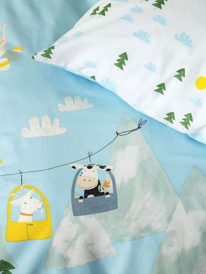 Nima Sheet Set Single Cotton Schluffy Light Blue 170x255cm 3pcs
