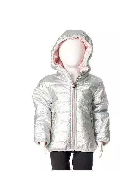 Joyce Waterproof Kids Casual Jacket short with Lining & Protection Hood Gray