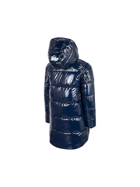 4F Kids Quilted Jacket short Hooded Blue