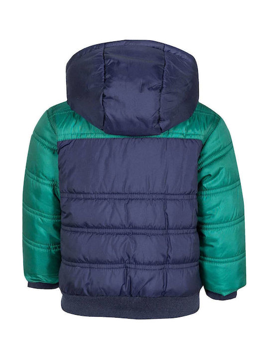 Kids' Quilted Jacket Short with Hood Blue