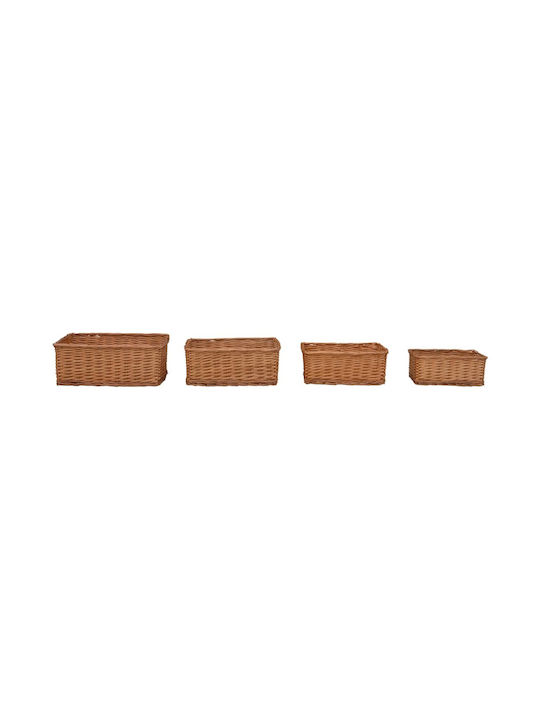 Wicker Decorative Baskets Set 4pcs vidaXL