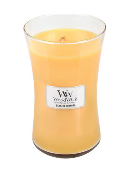 WoodWick Scented Candle Jar with Scent Seaside Mimosa Orange 275gr 1pcs