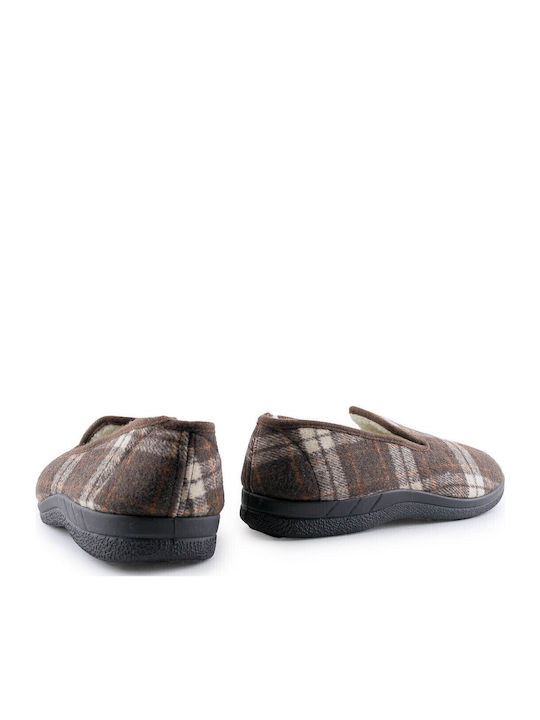Men's Printed Slippers Brown