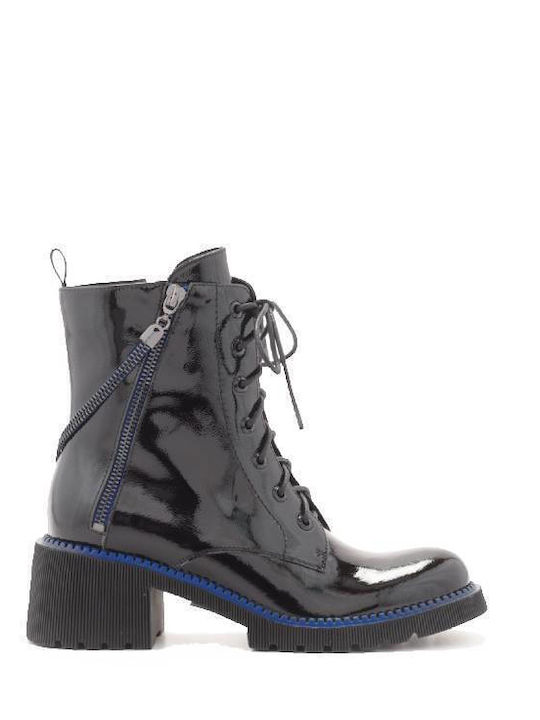 Women's Ankle Boots made of Patent Leather Black