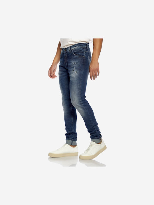 Men's Jeans Pants Elastic with Slim Fit Blue