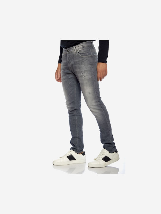 Men's Jeans Pants Elastic with Slim Fit Gray