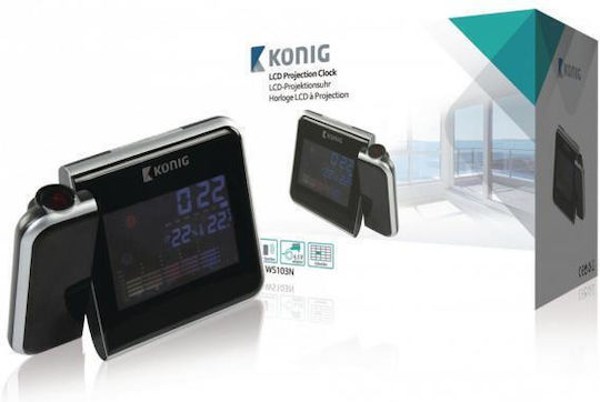 Konig Wetterstation Analog Wandmontiert / Tischplatte Schwarz