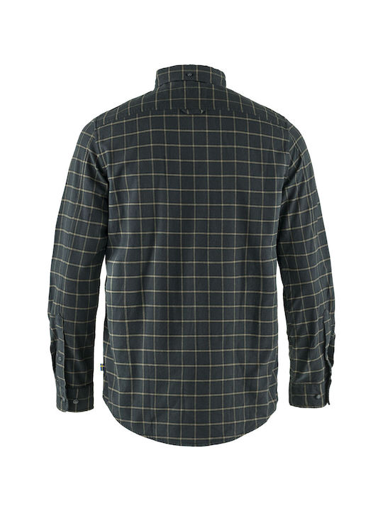 Fjallraven Men's Shirt Long Sleeve Flannel Checked Gray