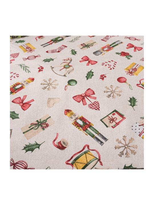 Teoran Christmas Tablecloth Fabric White L180xW135cm.