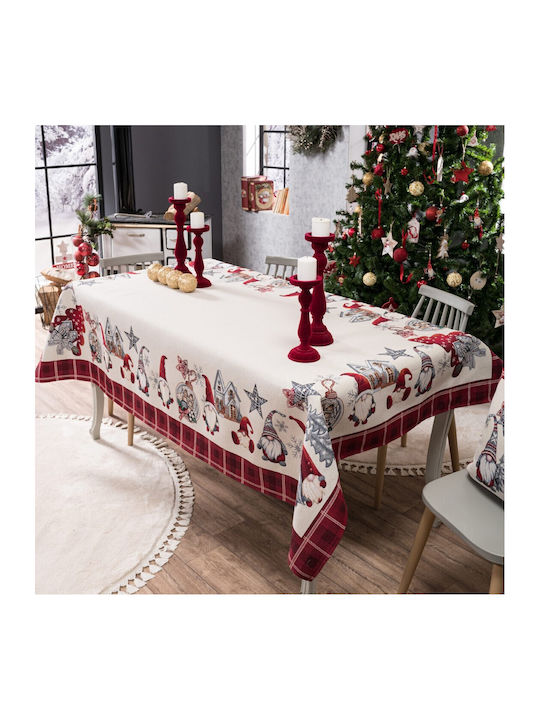 Teoran Weihnachtlich Tischtuch Stoff Rot L140xB140cm.