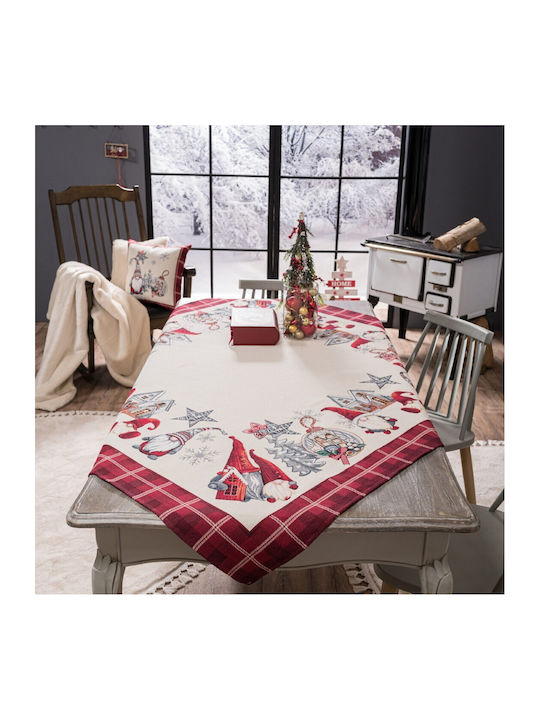 Teoran Weihnachtlich Tischtuch Stoff Rot L140xB140cm.