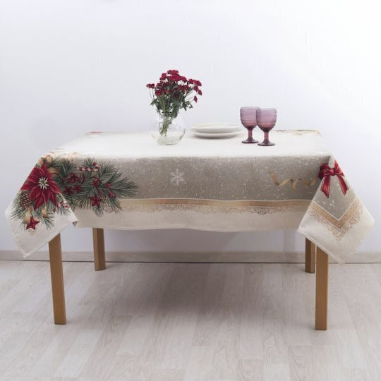 Dimeco Dimeco 8939 Christmas Tablecloth Runner Fabric Red L180xW140cm.