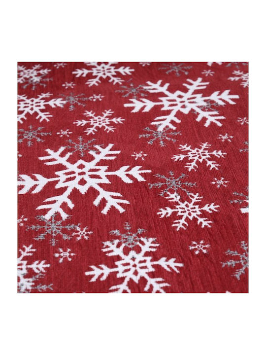 Dimeco Chenille Ornament de Crăciun Față de masă Material textil Roșu M180xL135cm 1buc