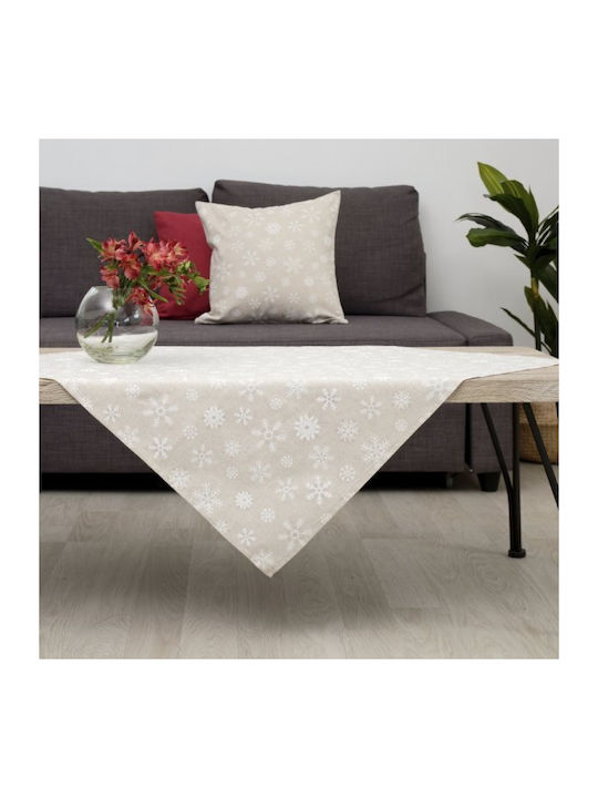 Dimeco 8590 Ornament de Crăciun Față de masă Pătrat Material textil Bej M85xL85cm 1buc