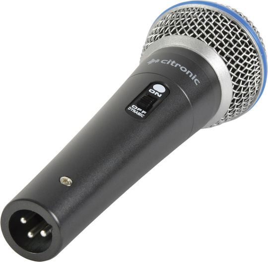 Citronic DM15 Δυναμικό Microphone XLR Handmade for Vocals in Gray Color