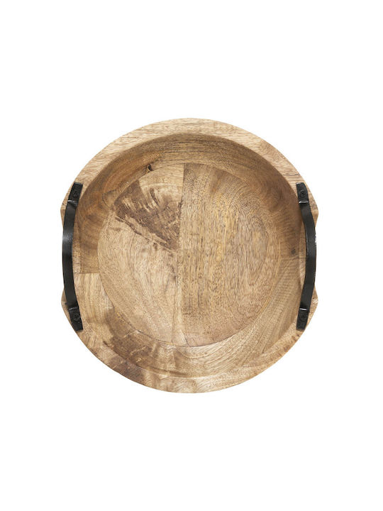Atmosphera Wild Decorative Wooden Beige Bowl 30x30x10.5cm