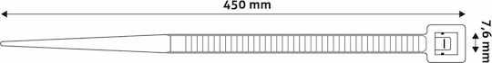 Entac Δεματικά Καλωδίων Πλαστικά 450mmx7.6mm σε Λευκό χρώμα (50τμχ) (ECT-7.6-450-W)