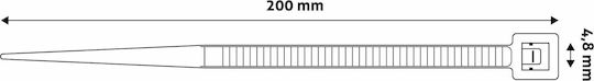 Entac Cable Ties Plastic 200mm x 4.8mm in White Colour (50 pcs) (ECT-4.8-200-W)