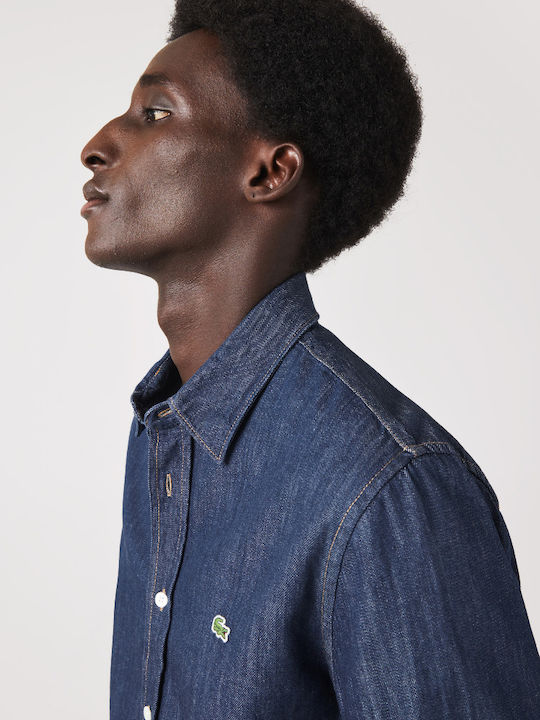 Long-sleeved Denim Shirt Dark Blue