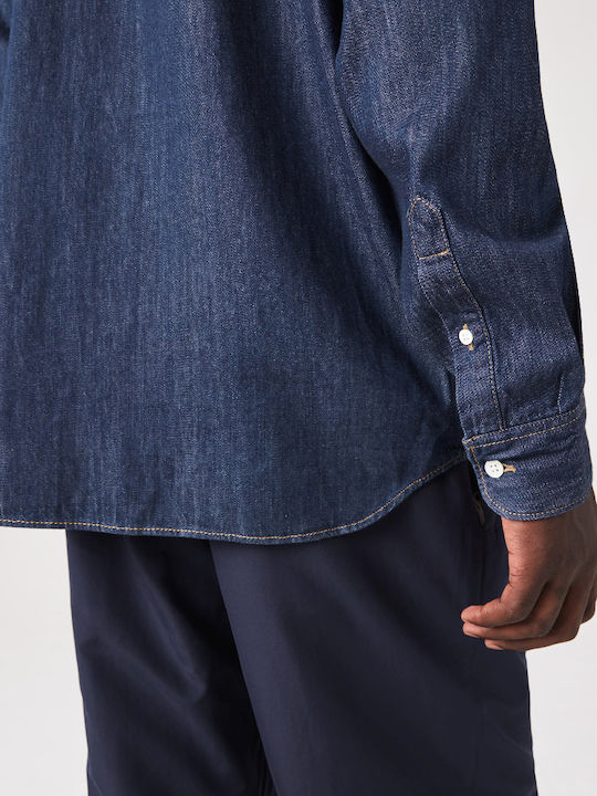 Long-sleeved Denim Shirt Dark Blue