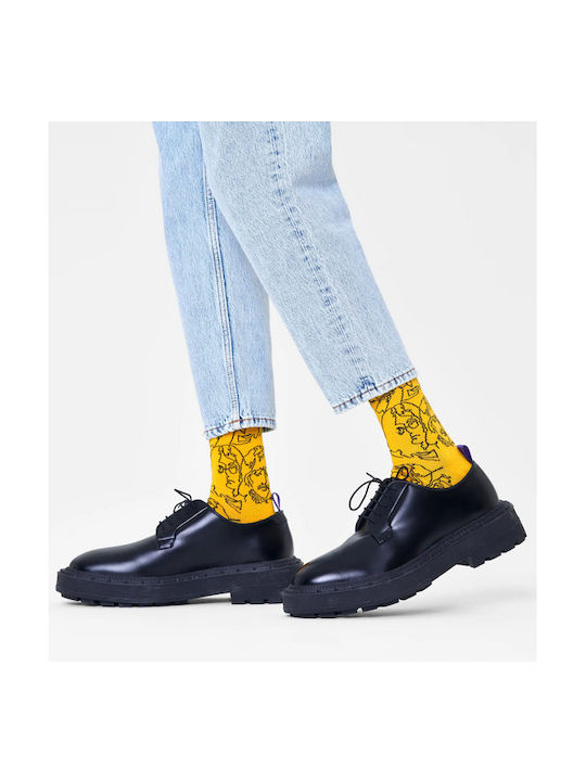 Happy Socks Beatles Lines Unisex Κάλτσες Κίτρινες