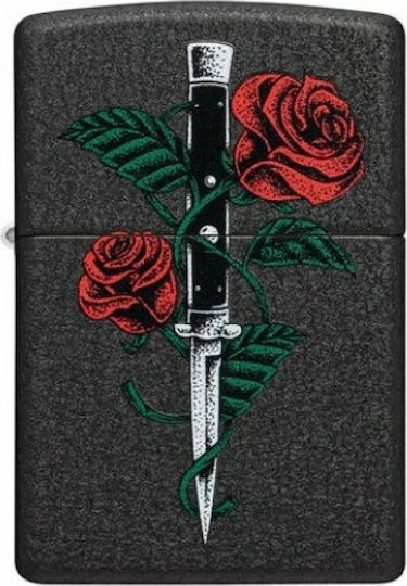 Zippo Tattoo Design Αντιανεμικός Αναπτήρας Φλόγας Rose Dagger