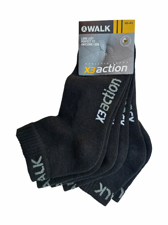 Walk Ανδρικές Μονόχρωμες Κάλτσες 3Pack Walk Ανδρικές Μονόχρωμες Κάλτσες 3Pack