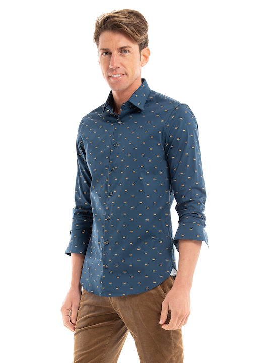 Michael Kors Men's Shirt Long Sleeve Blue