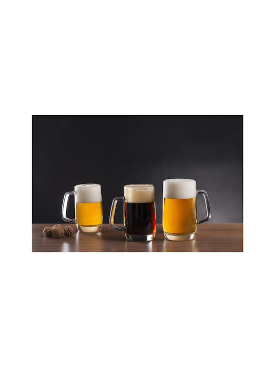 Uniglass Prince Set of Glasses Beer, μπίρας made of Glass 500ml 6pcs