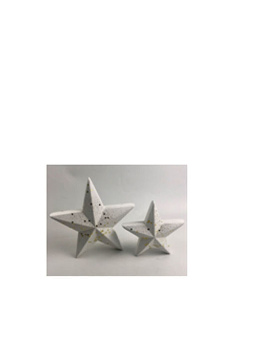 Fabric Christmas Decorative Pendant Star 17cm White