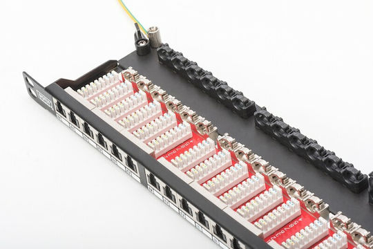 Digitus Shielded Patch Panel for Rack 1U 19" with 24 cat6 Ports Black