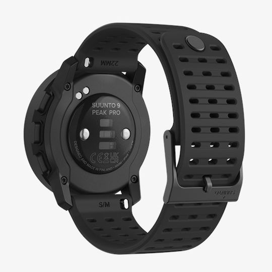 Suunto 9 Peak Pro Stainless Steel 43mm Waterproof Smartwatch with Heart Rate Monitor All Black