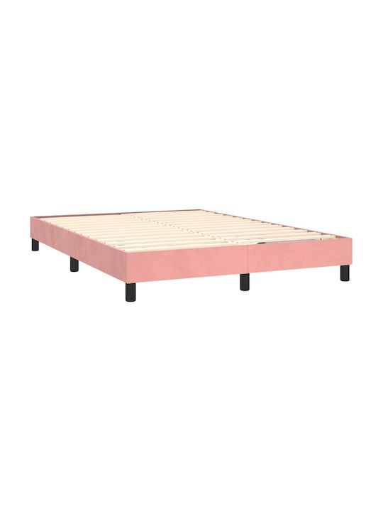 Saltea Dublă Tapitată cu Material Roz pentru Saltea 140x190cm